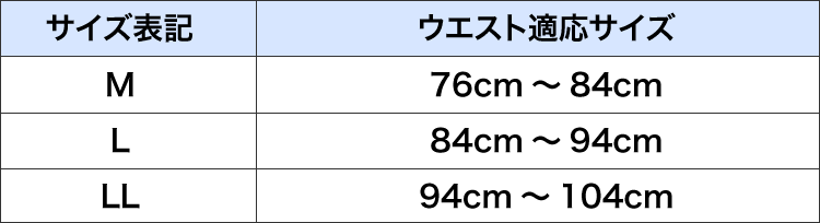 ウェスト対応サイズ